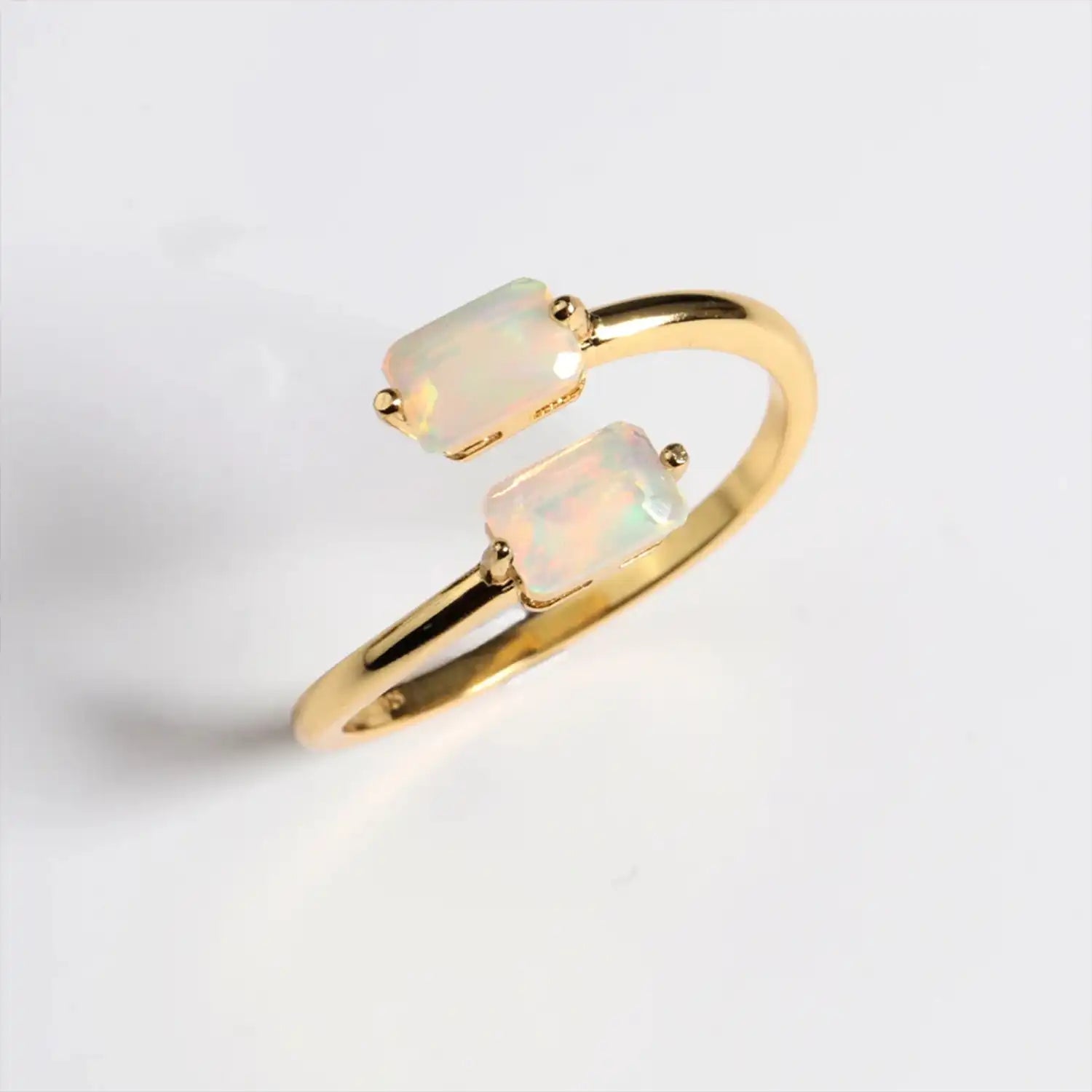 Natural Opal Adjustable Sterling Silver Ring